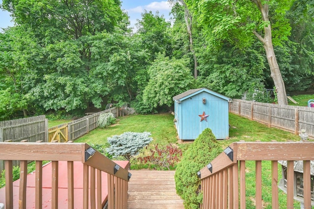 18 Nye St, Vernon, CT 06066 - deck with a shed and a fenced backyard