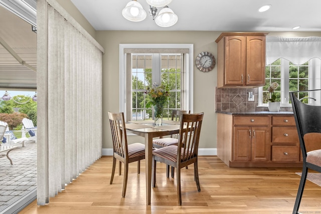 31 Crimson Hts, Portland, CT 06480 - dining area featuring light wood-style floors, a chandelier, and recessed lighting