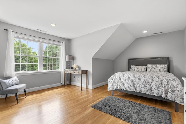 31 Crimson Hts, Portland, CT 06480 - bedroom with wood finished floors, lofted ceiling, and recessed lighting