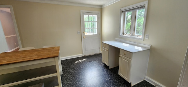 108 School St, Hamden, CT 06518 - entryway with dark floors and crown molding