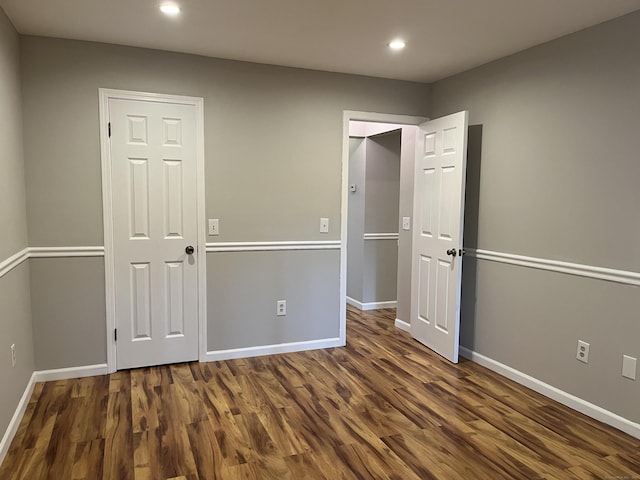 2955 Madison Ave Apt 40, Bridgeport, CT 06606 - unfurnished bedroom with recessed lighting and wood finished floors