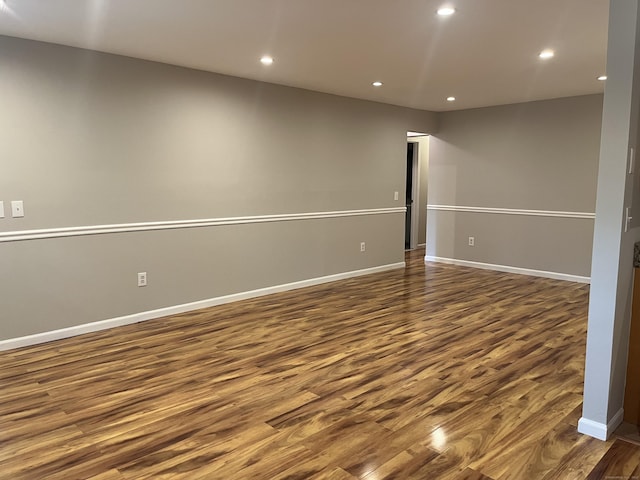 2955 Madison Ave Apt 40, Bridgeport, CT 06606 - empty room with dark wood-style flooring and recessed lighting