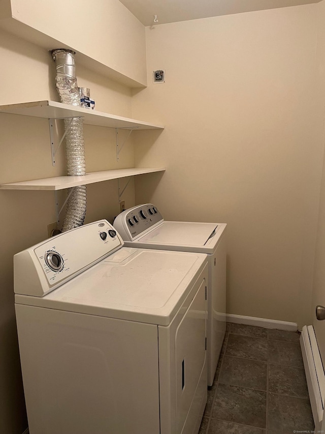 2955 Madison Ave Apt 40, Bridgeport, CT 06606 - washroom with washing machine and dryer and a baseboard heating unit
