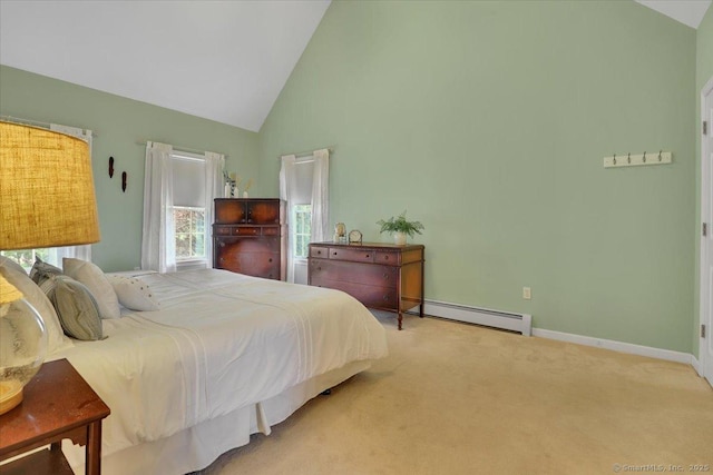 2 Kimberly Way, Marlborough, CT 06447 - carpeted bedroom with a baseboard radiator and high vaulted ceiling