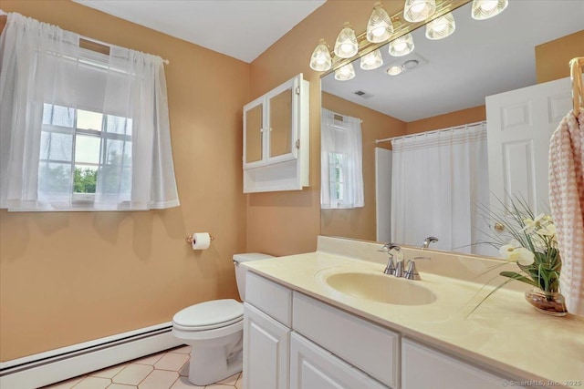 2 Kimberly Way, Marlborough, CT 06447 - full bath with a baseboard radiator, vanity, and a shower with shower curtain