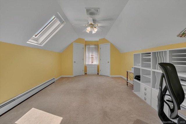 2 Kimberly Way, Marlborough, CT 06447 - unfurnished office with a baseboard heating unit, carpet, a ceiling fan, and lofted ceiling