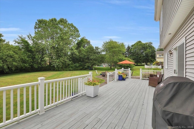 2 Kimberly Way, Marlborough, CT 06447 - wooden deck with grilling area and a yard