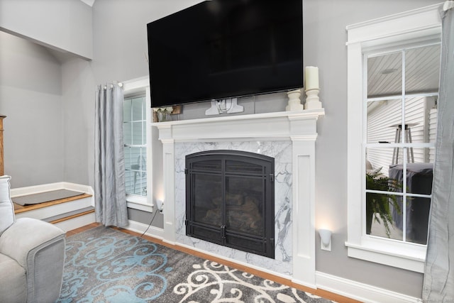 14 Finn Ln, Plainfield, CT 06374 - living area featuring a high end fireplace and wood finished floors
