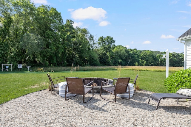 14 Finn Ln, Plainfield, CT 06374 - view of patio featuring a fire pit
