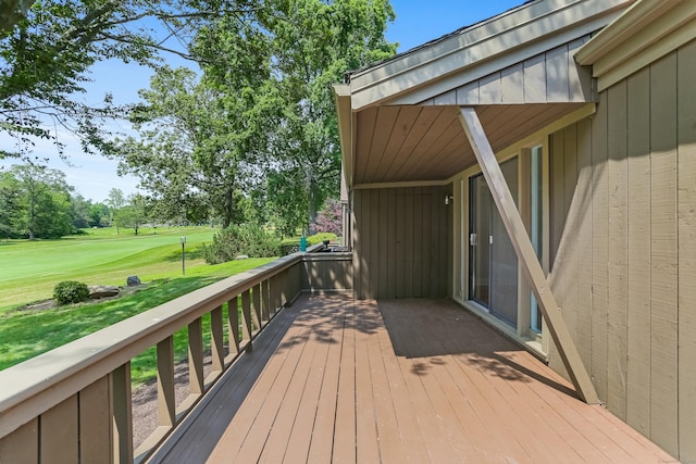 194 Bayfield Ln Unit A, Stratford, CT 06614 - wooden deck featuring a lawn, view of scattered trees, and view of golf course