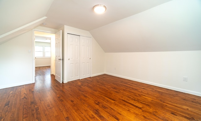 112 Pitt St, Bridgeport, CT 06606 - bonus room featuring dark wood finished floors and vaulted ceiling