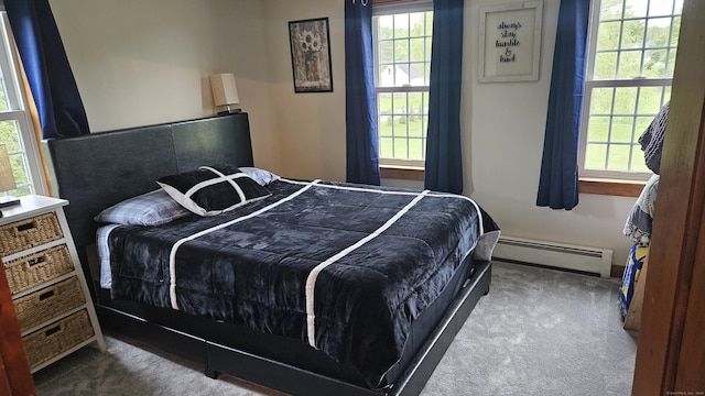 222 Gilead St, Hebron, CT 06248 - bedroom with a baseboard radiator, carpet, and multiple windows
