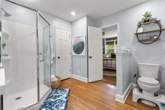 123 George St, Middletown, CT 06457 - full bathroom with a stall shower and wood finished floors