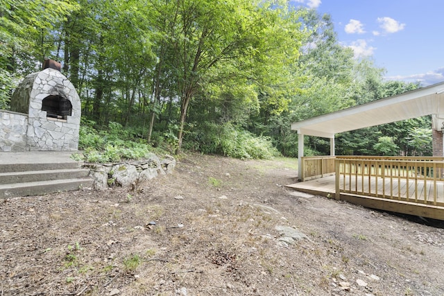 302 Fieldwood Rd, Waterbury, CT 06704 - view of yard with a wooden deck