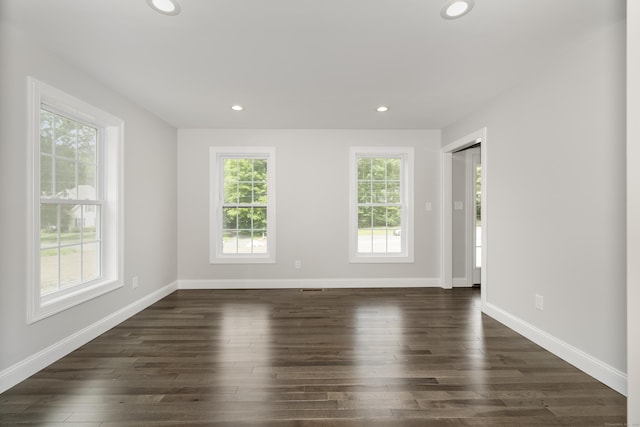 61 N Woods Rd, Hamden, CT 06518 - unfurnished room with dark wood-style floors and recessed lighting