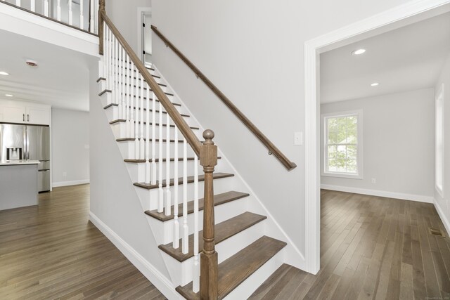 61 N Woods Rd, Hamden, CT 06518 - stairs with recessed lighting and wood finished floors