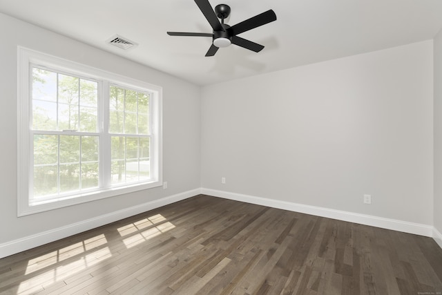 61 N Woods Rd, Hamden, CT 06518 - empty room with dark wood finished floors and a ceiling fan