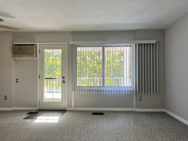 280 Gardner Ave Unit D4, New London, CT 06320 - entryway featuring carpet, a wall unit AC, and a textured ceiling