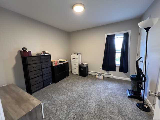 34 Division St, Norwich, CT 06360 - bedroom with a baseboard radiator and dark carpet