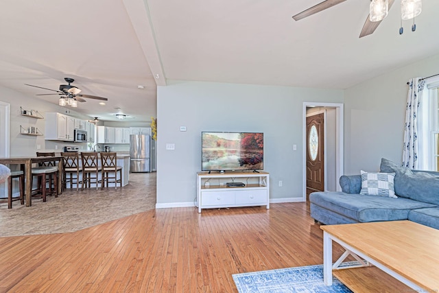 93 Cook Hill Rd, Killingly, CT 06239 - living area featuring a ceiling fan and light wood-type flooring