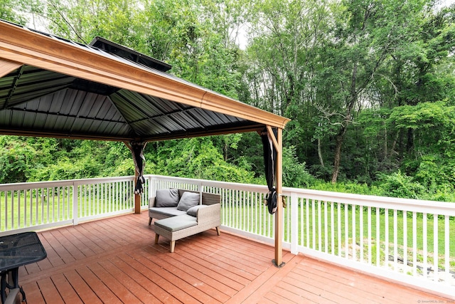 93 Cook Hill Rd, Killingly, CT 06239 - deck with a gazebo, a yard, and an outdoor hangout area