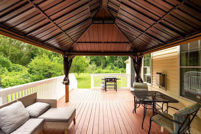 93 Cook Hill Rd, Killingly, CT 06239 - wooden terrace featuring a gazebo and outdoor dining space