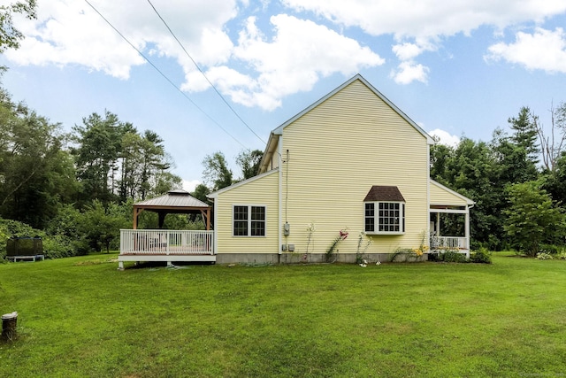 93 Cook Hill Rd, Killingly, CT 06239 - rear view of property featuring a gazebo and a lawn