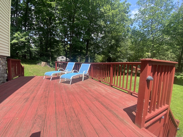 29 Grumman Ave, Wilton, CT 06897 - deck featuring a yard and view of wooded area