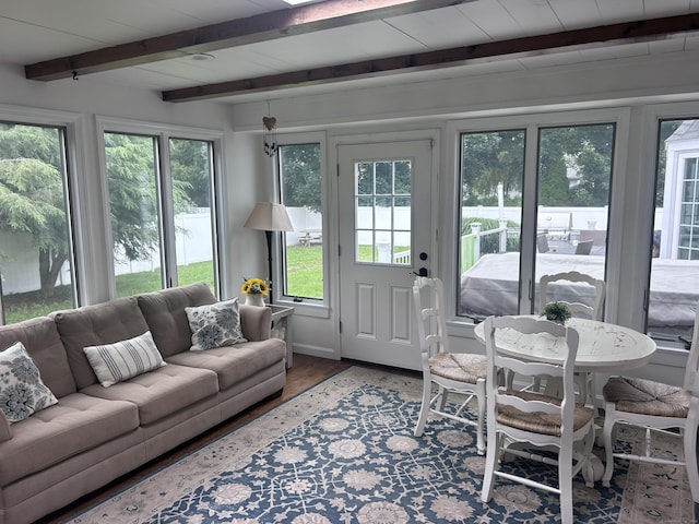 8 Sharon Ln, Old Saybrook, CT 06475 - sunroom featuring beam ceiling and healthy amount of natural light