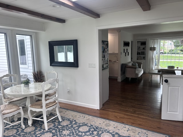 8 Sharon Ln, Old Saybrook, CT 06475 - dining room featuring beam ceiling and wood finished floors