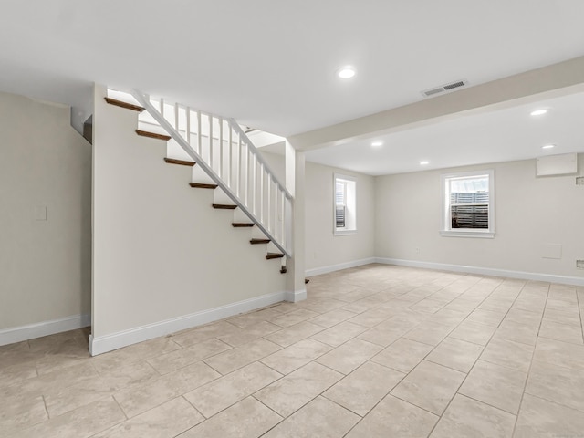 39 Beaver Brook Rd, Danbury, CT 06810 - basement featuring stairs, recessed lighting, and light tile patterned floors