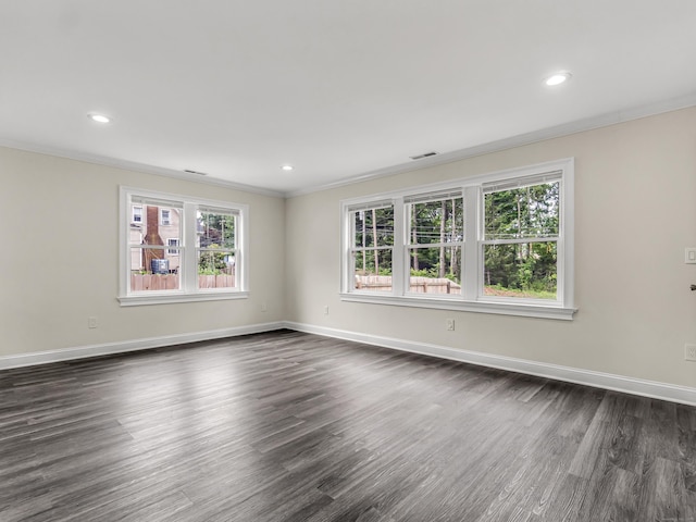 39 Beaver Brook Rd, Danbury, CT 06810 - unfurnished room featuring crown molding, dark wood finished floors, and recessed lighting