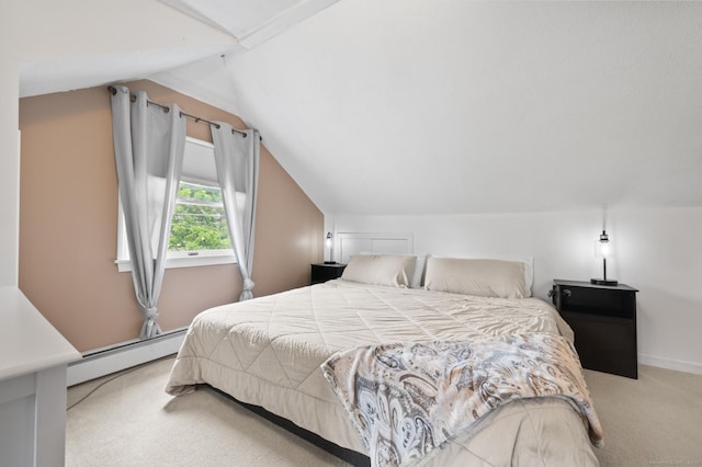 20 Harris St, Enfield, CT 06082 - bedroom with a baseboard heating unit, carpet floors, and vaulted ceiling