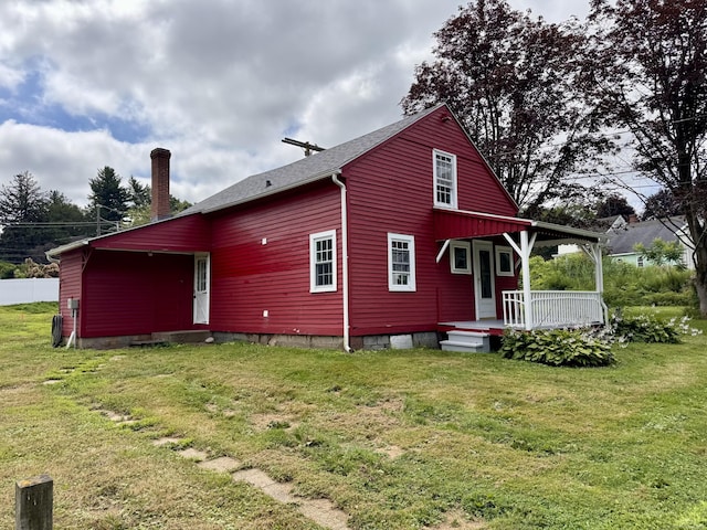 1 Ferry Ln, Portland, CT 06480 - rear view of house featuring a lawn and a porch