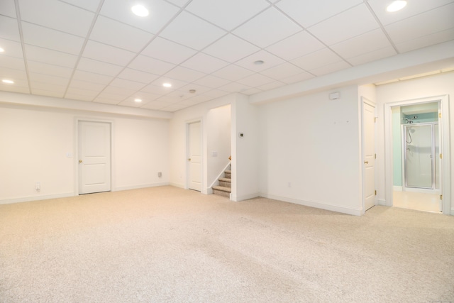 21 Great Heron Ln Unit 21, Brookfield, CT 06804 - spare room with light colored carpet, recessed lighting, and stairs