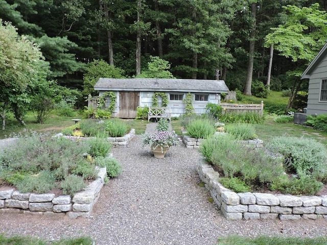 29 Graham Rd, East Windsor, CT 06016 - view of yard featuring a wooded view and an outbuilding