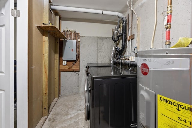 152 Lincoln St Unit 17, Waterbury, CT 06710 - utilities featuring electric panel, water heater, and washer and clothes dryer