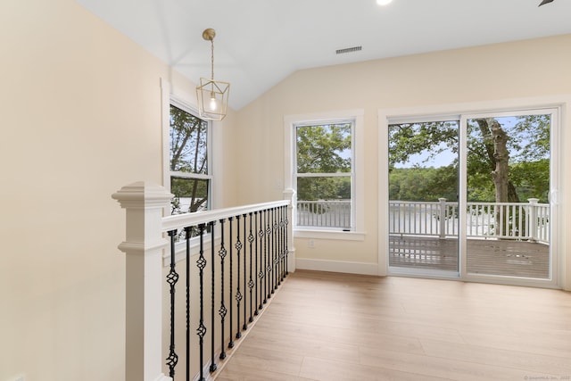 145 Lakeview Dr, Colchester, CT 06415 - hall featuring vaulted ceiling and wood finished floors
