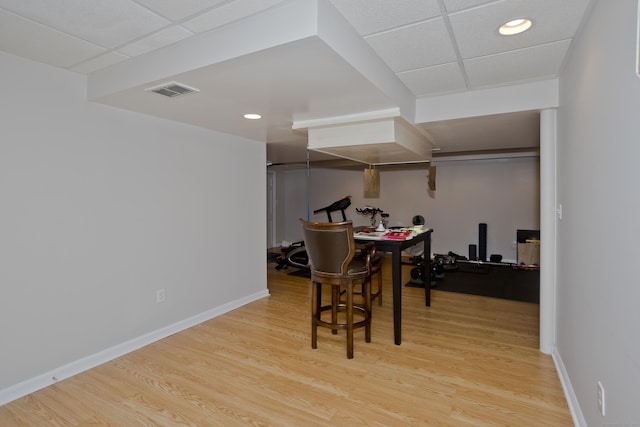 120 Scenic View Dr, Middletown, CT 06457 - dining space with wood finished floors, recessed lighting, and a paneled ceiling
