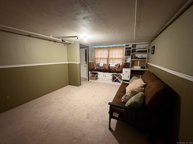80 Beths Ave Apt 3, Bristol, CT 06010 - basement with a wainscoted wall, wood walls, and light colored carpet