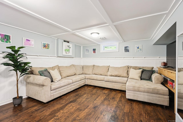103 Glenwood Rd, Clinton, CT 06413 - living room featuring wood finished floors and a wainscoted wall