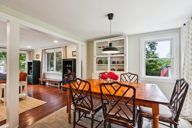 103 Glenwood Rd, Clinton, CT 06413 - dining area with wood finished floors and recessed lighting