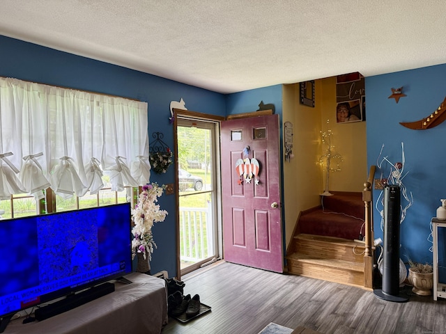 18 Booth Rd, Enfield, CT 06082 - entryway with wood finished floors, a textured ceiling, and plenty of natural light