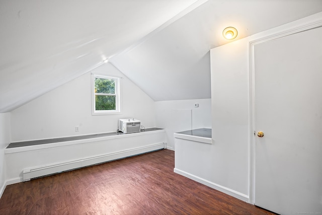 2 Autumn Way, Ledyard, CT 06339 - additional living space with wood finished floors, baseboard heating, vaulted ceiling, and an AC wall unit