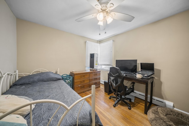 1 Oakridge Dr, Enfield, CT 06082 - bedroom with light wood-type flooring, a ceiling fan, and an office area