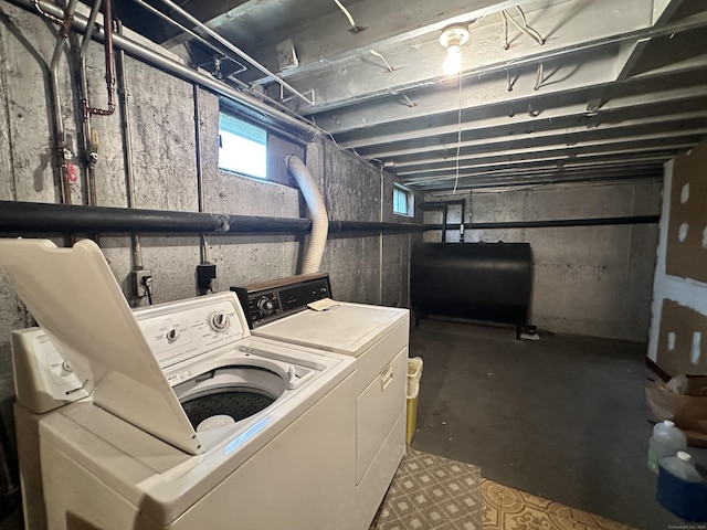 52 Midland Rd, Windsor Locks, CT 06096 - laundry room with oil tank and separate washer and dryer