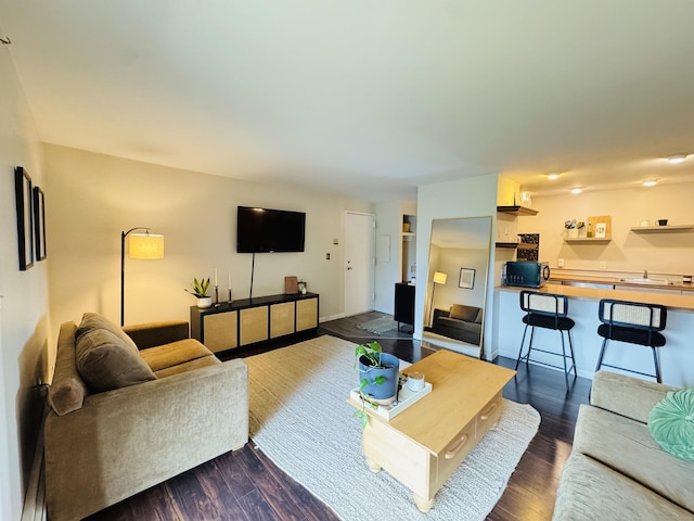 110 Trolley Crossing Ln Unit 110, Middletown, CT 06457 - living area with dark wood finished floors