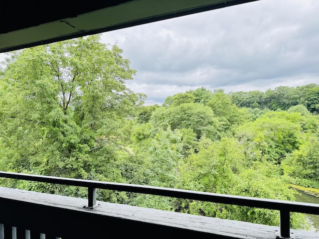 110 Trolley Crossing Ln Unit 110, Middletown, CT 06457 - balcony with a wooded view