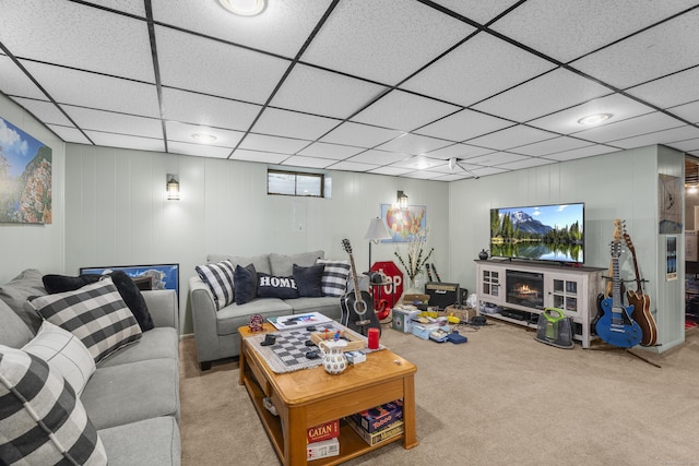 15 Arlington Rd, Windsor Locks, CT 06096 - carpeted living room featuring a paneled ceiling