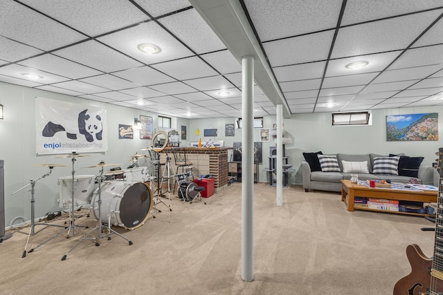 15 Arlington Rd, Windsor Locks, CT 06096 - playroom with carpet flooring and a drop ceiling